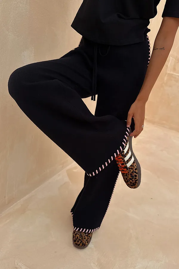 never fully dressed Black Night Garden Knit Jogger