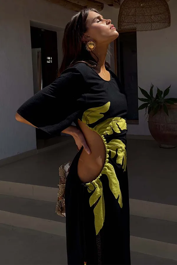 Never Fully Dressed Black Palm Riviera Dress