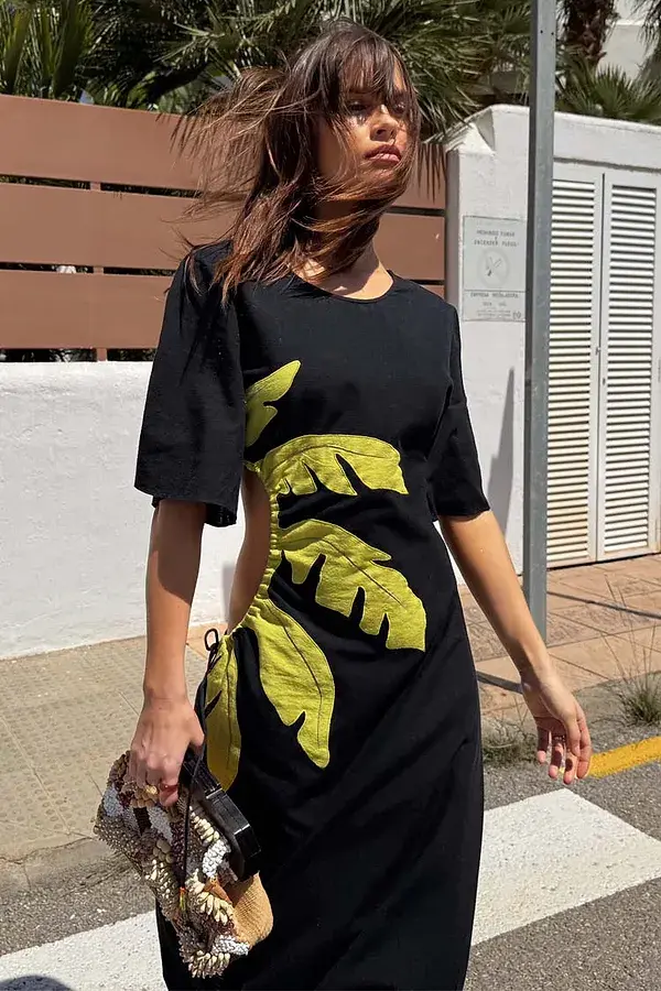 Never Fully Dressed Black Palm Riviera Dress