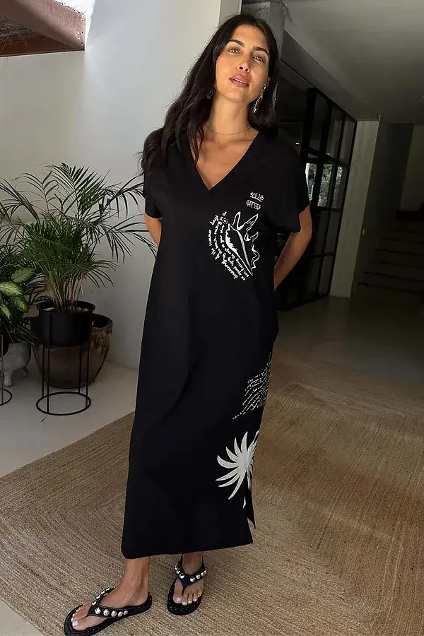 Never Fully Dressed Black Palma T Shirt Dress