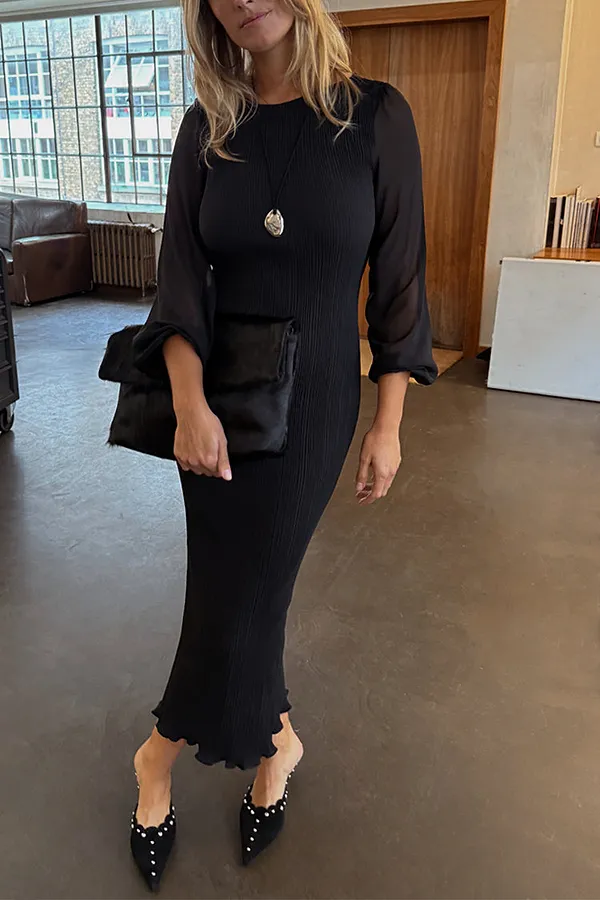 never fully dressed Black Plisse Perrie Dress