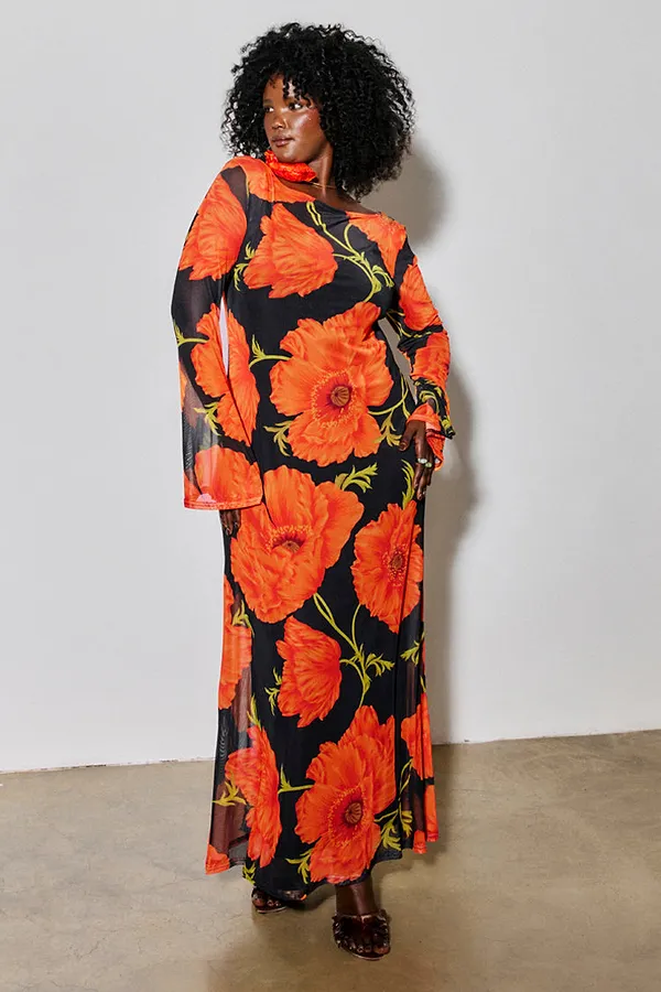 Never Fully Dressed Black Poppy Aria Mesh Dress