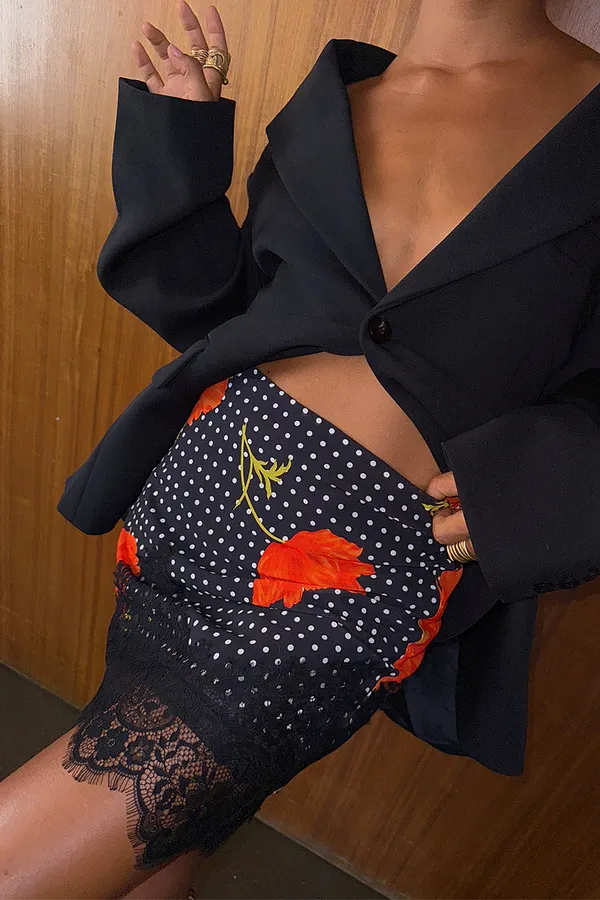 never fully dressed Black Poppy Mini Maeva Skirt