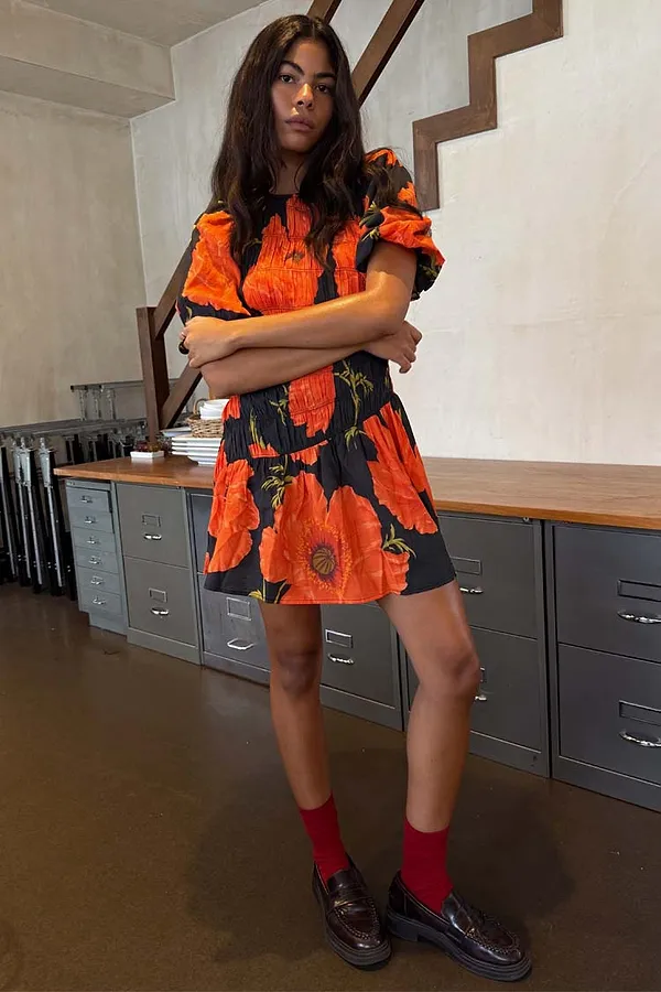 Never Fully Dressed Black Poppy Mini Nara Dress