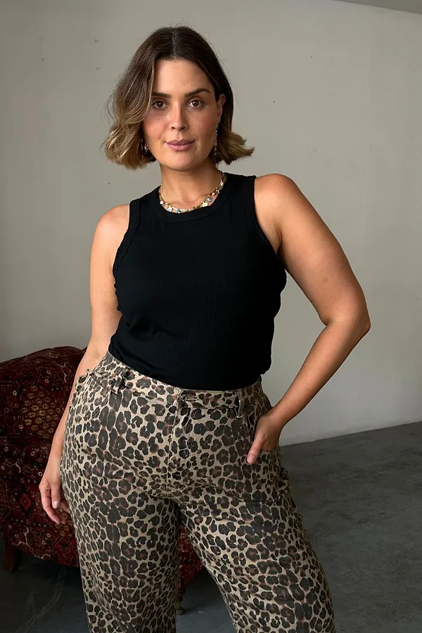 never fully dressed Black Ribbed Tank