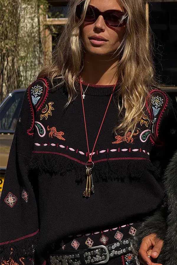 never fully dressed Black Safari Jamie Jumper