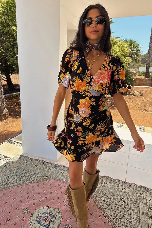 never fully dressed Black Sofia Mini Tea Dress