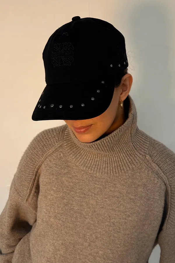 never fully dressed Black Studded Denim Cap
