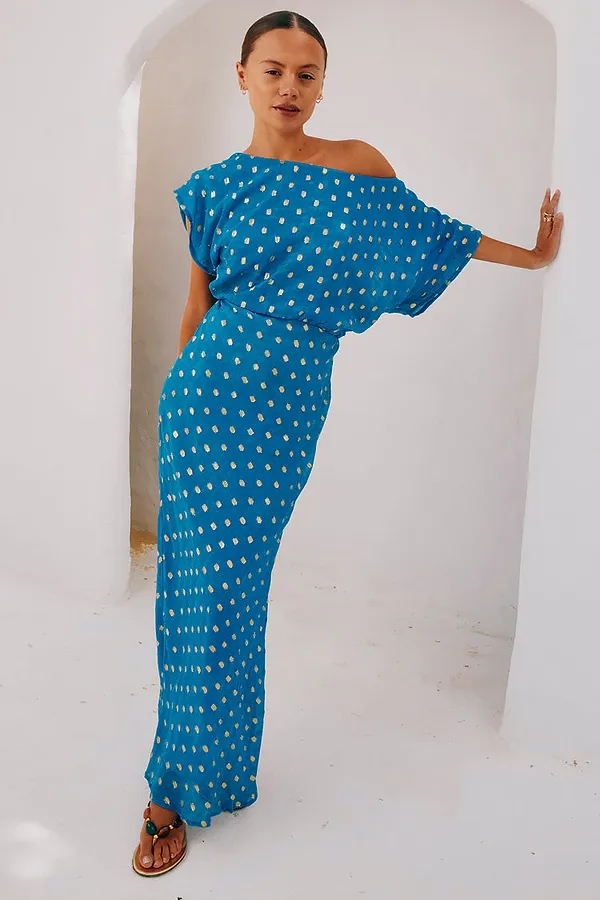 Never Fully Dressed Blue Jacquard Tilly Dress