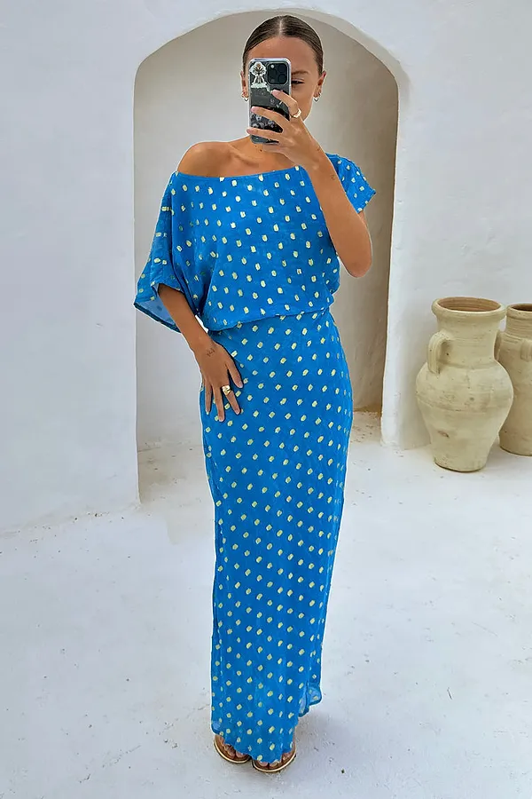 never fully dressed Blue Jacquard Tilly Dress