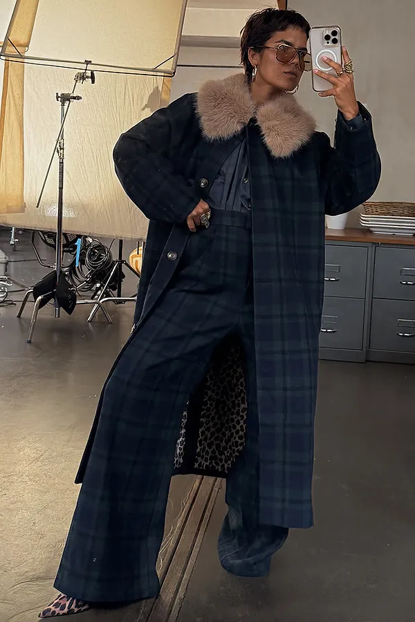 Never Fully Dressed Blue Tartan Sophie Trousers