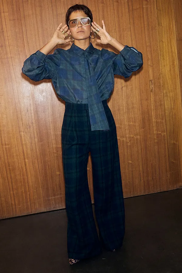 Never Fully Dressed Blue Tartan Sophie Trousers
