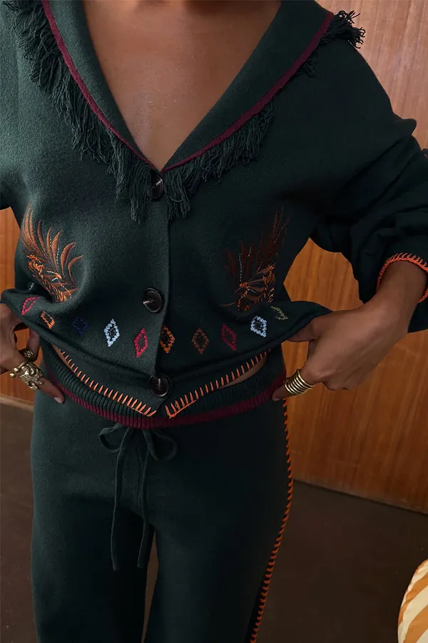 never fully dressed Bottle Green Safari Cardigan