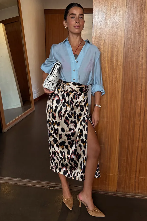 never fully dressed Brown Leopard Jaspre Skirt