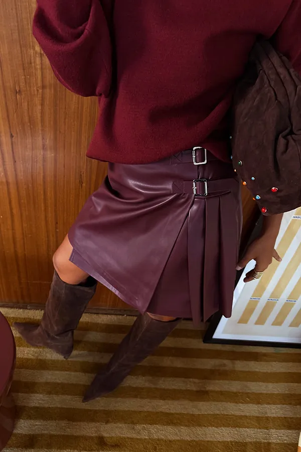 never fully dressed Burgundy Mini Kilt Skirt