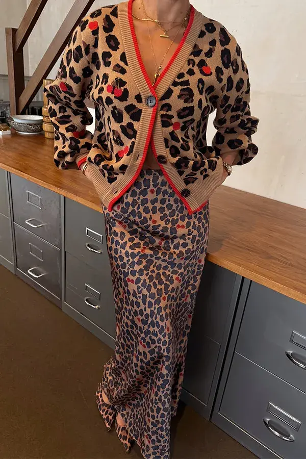never fully dressed Cherry Leopard Dorris Skirt