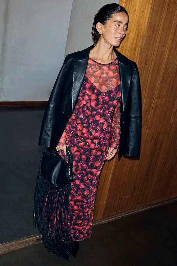 Never Fully Dressed Cherry Mesh Soho Dress Petite