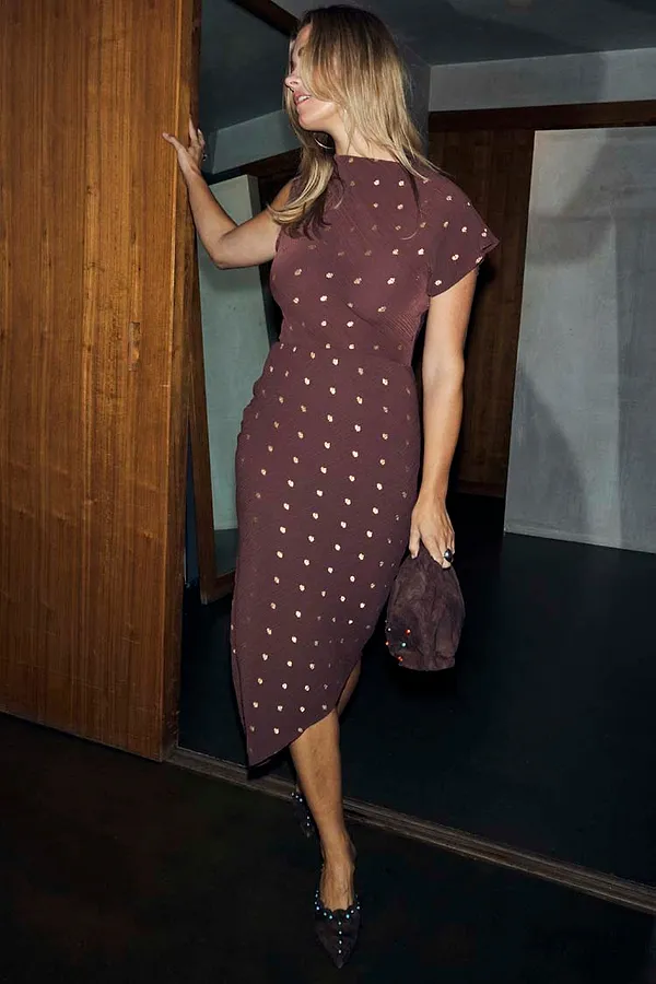 Never Fully Dressed Chocolate Plisse Desiree Dress