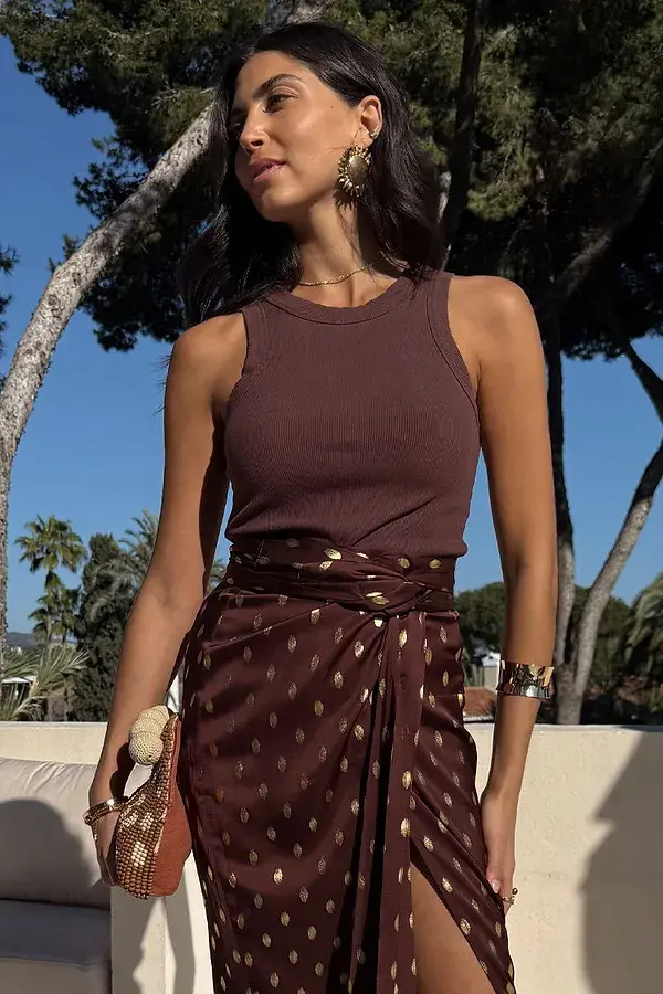 Never Fully Dressed Chocolate Ribbed Tank