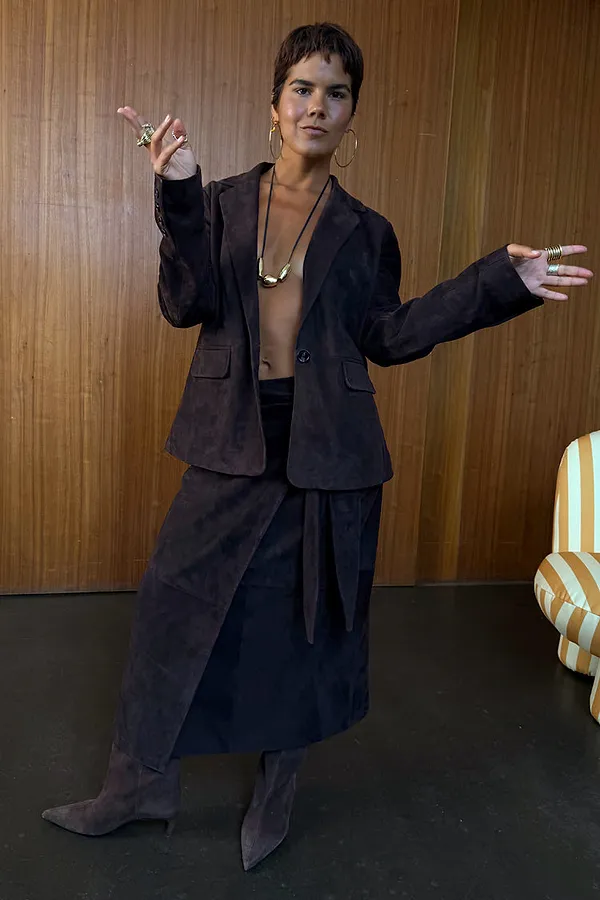 Never Fully Dressed Chocolate Suede Jacket