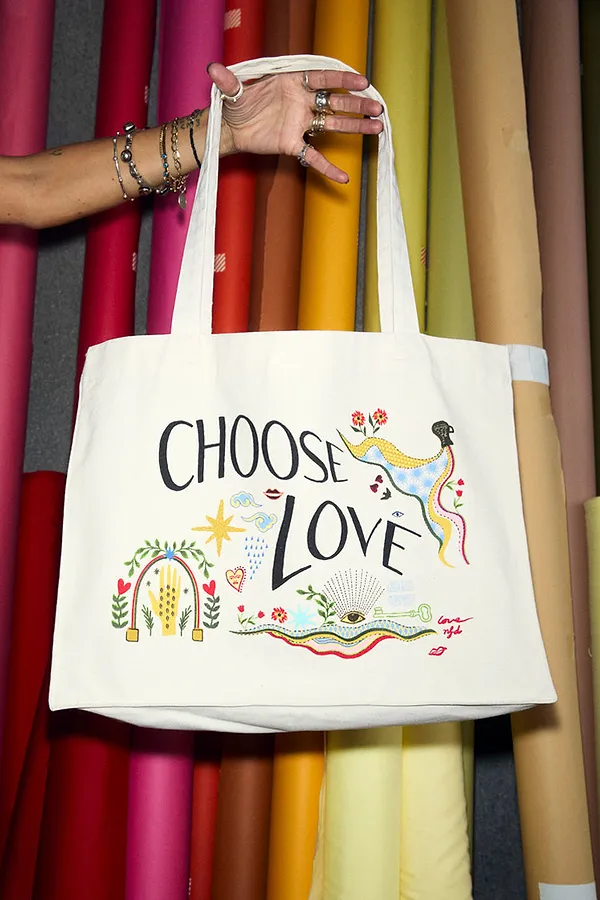 Never Fully Dressed Choose Love Tote Bag