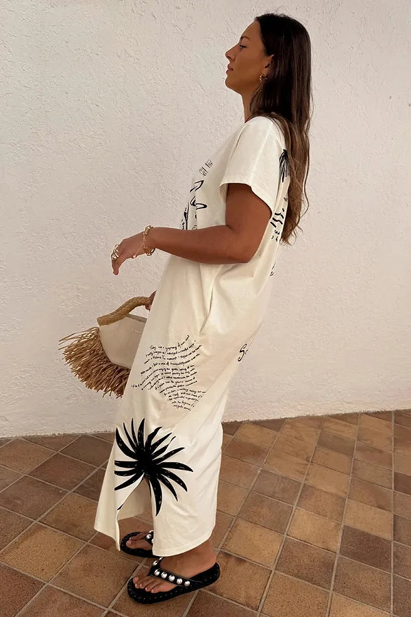 Never Fully Dressed Cream Palma T Shirt Dress