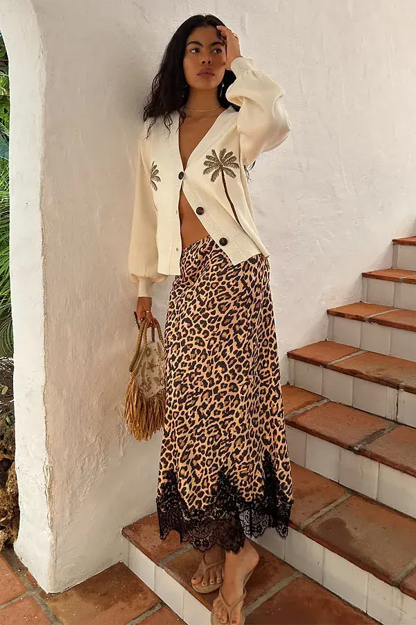 Never Fully Dressed Embroidered Palm Boob Cardigan
