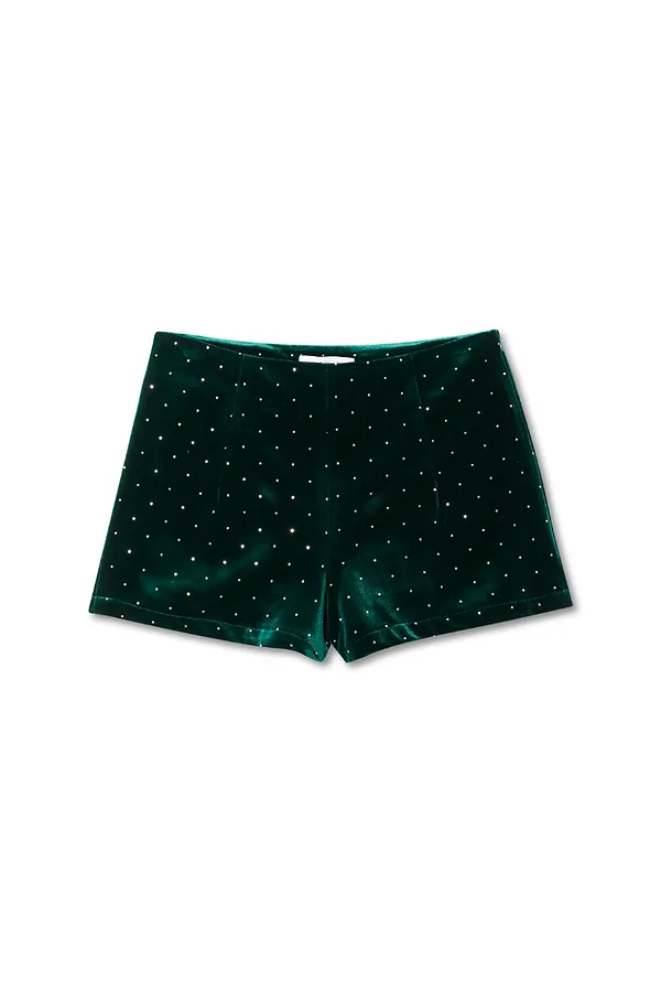 Never Fully Dressed Emerald Velvet Hot Pant