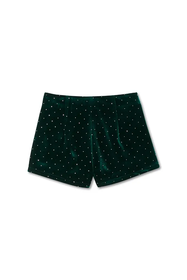Never Fully Dressed Emerald Velvet Hot Pant