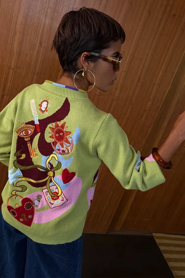 Never Fully Dressed Green Enchanted Cardigan