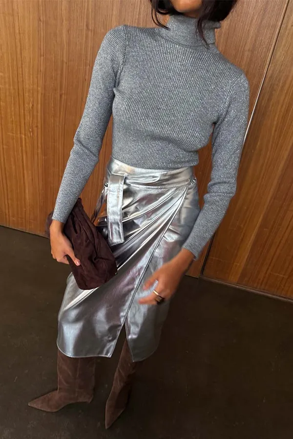 never fully dressed Gunmetal Rib Knit Jumper