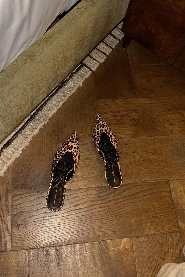 Never Fully Dressed Leopard Heel Mules