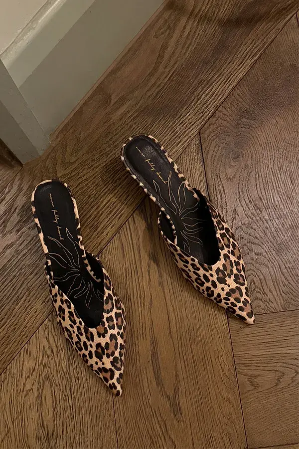Never Fully Dressed Leopard Heel Mules