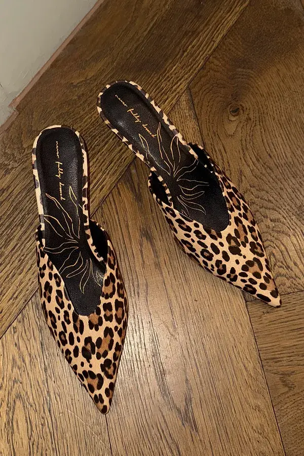 never fully dressed Leopard Heel Mules