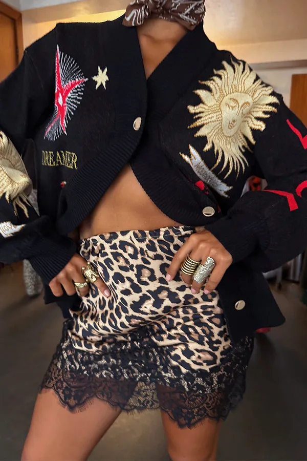 never Fully Dressed Leopard Lace Mini Maeva Skirt