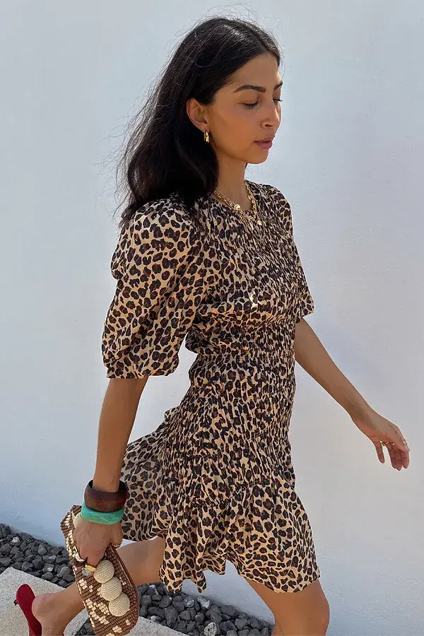 Never Fully Dressed Leopard Mini Nara Dress