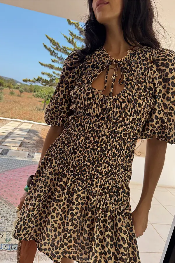 never fully dressed Leopard Mini Nara Dress