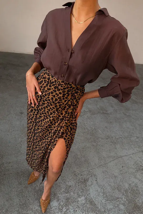 Never Fully Dressed Leopard Sheer Jaspre Skirt