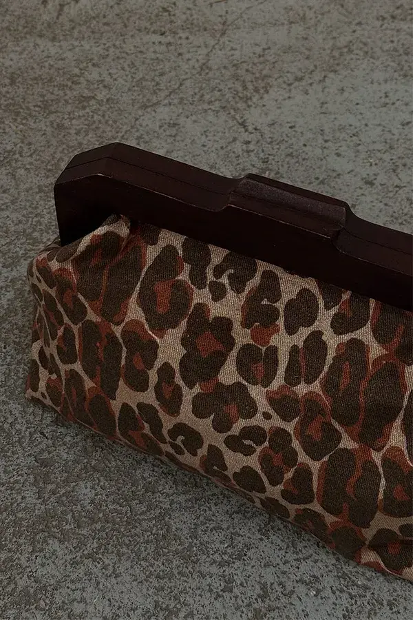 Never Fully Dressed Lucia Leopard Denim Bag