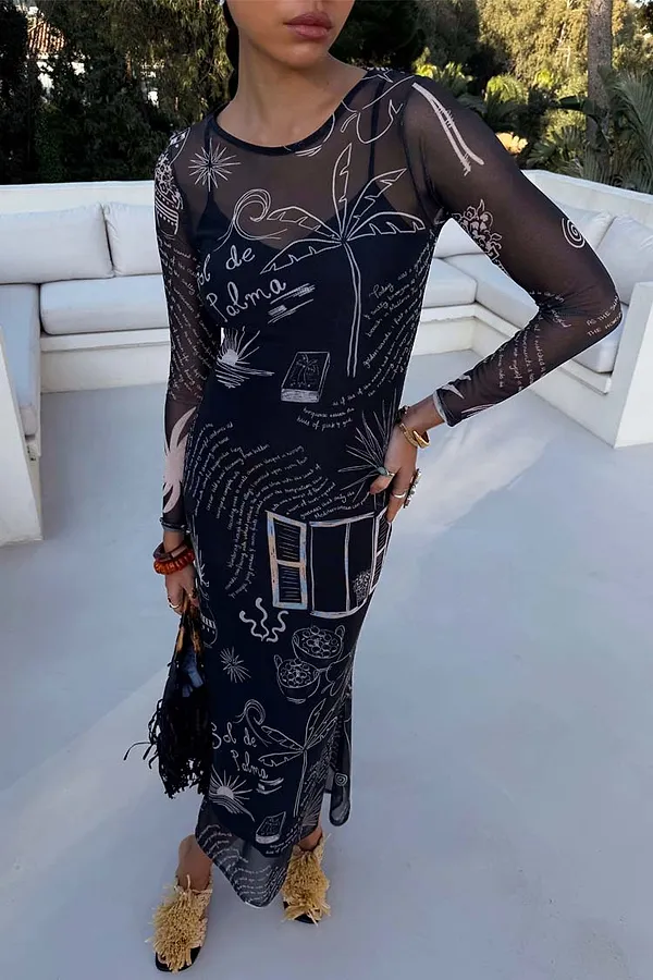 never fully dressed Mono Palma Mesh Dress