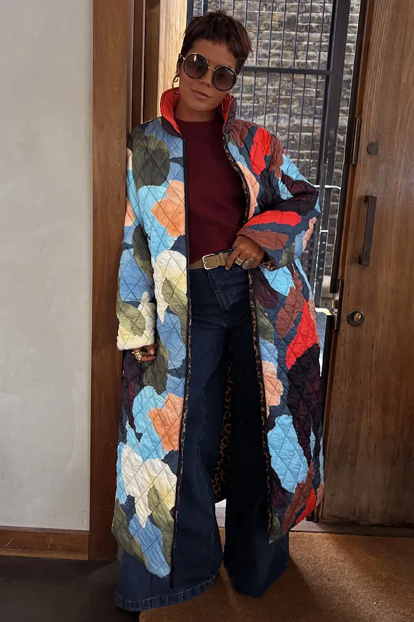 Never Fully Dressed Navy Abstract Coat