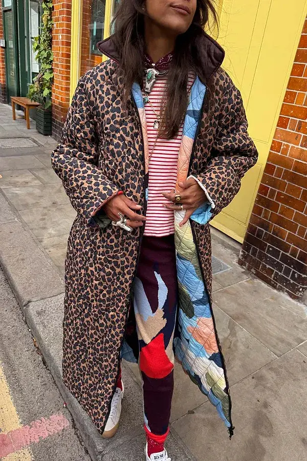 Never Fully Dressed Navy Abstract Coat