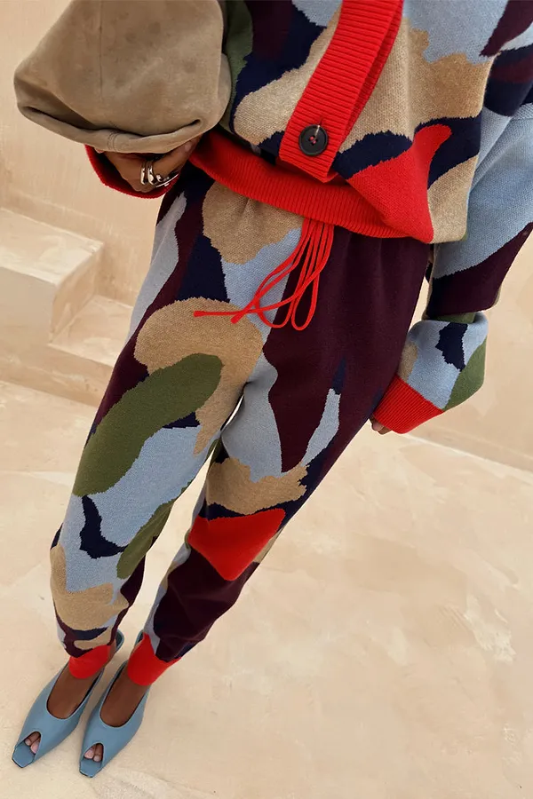 Never Fully Dressed Navy Abstract Cuff Jogger