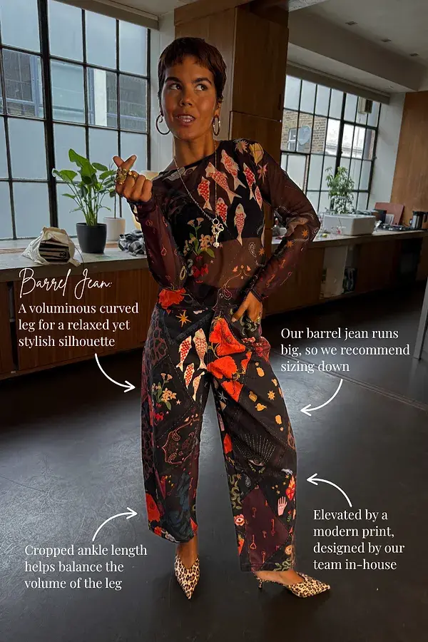 Never Fully Dressed Night Garden Barrel Jeans