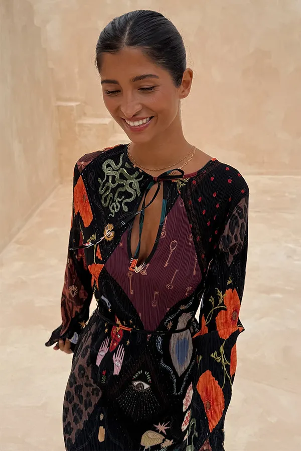 Never Fully Dressed Night Garden Gaia Plisse Dress