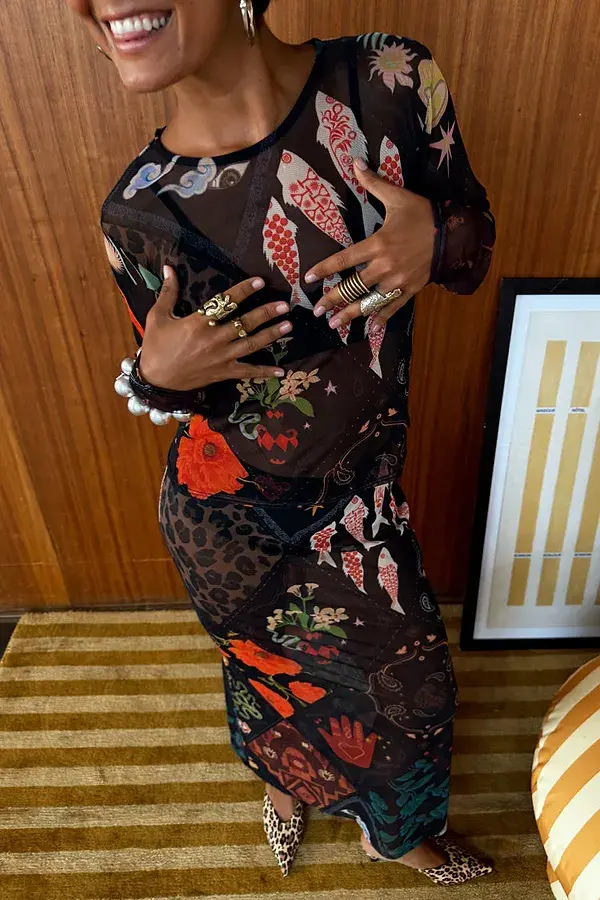 Never Fully Dressed Night Garden Mesh Dorris Skirt