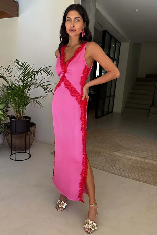 Never Fully Dressed Pink And Red Clio Dress