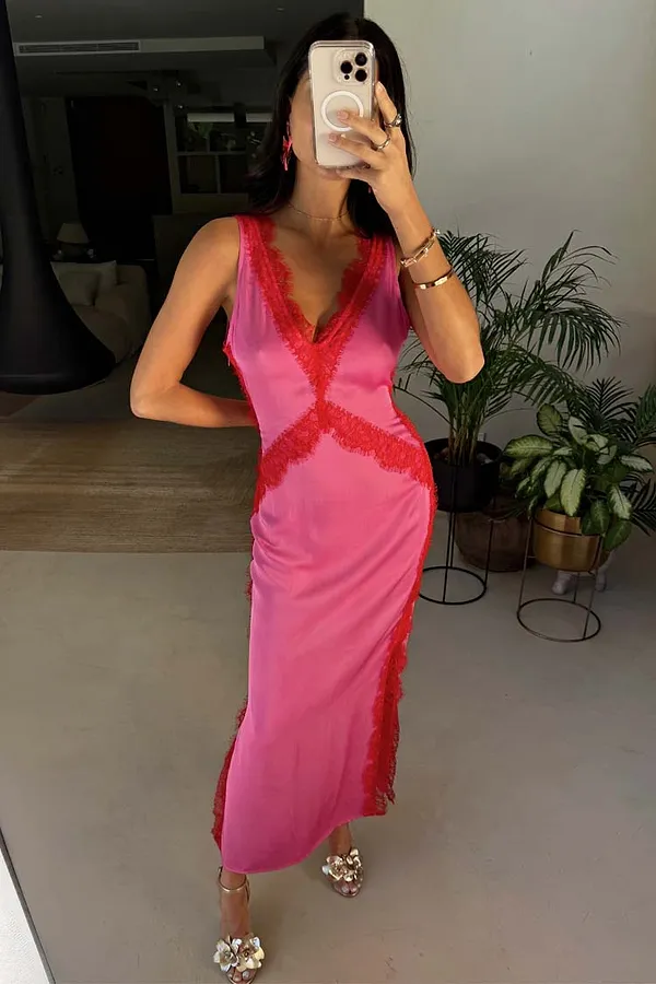 Never Fully Dressed Pink And Red Clio Dress