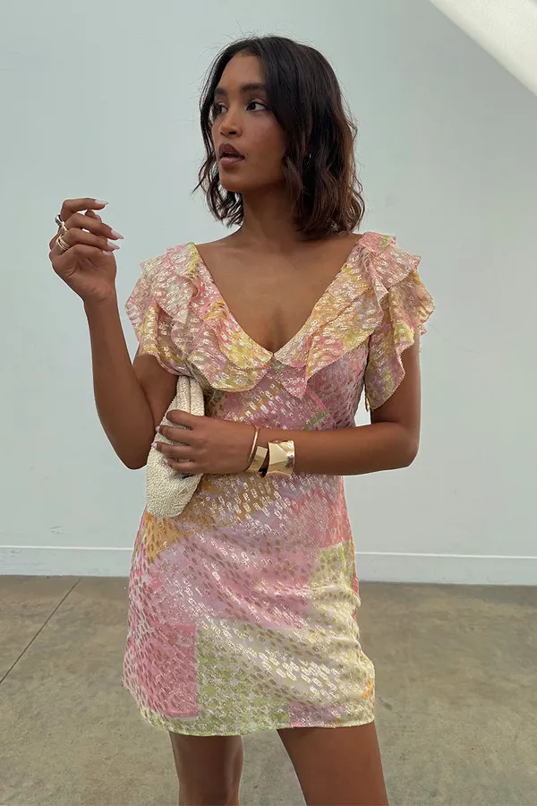 Never Fully Dressed Pink Boho Mini Tilda Dress