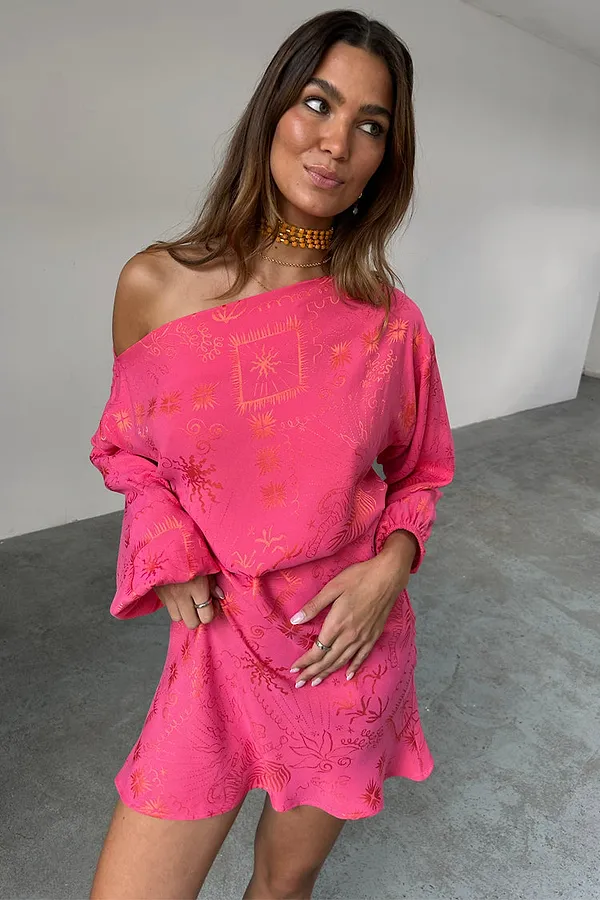 Never Fully Dressed Pink Safari Mini Tilly Dress